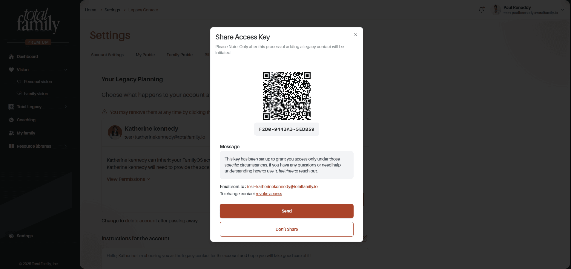 Email Access Key