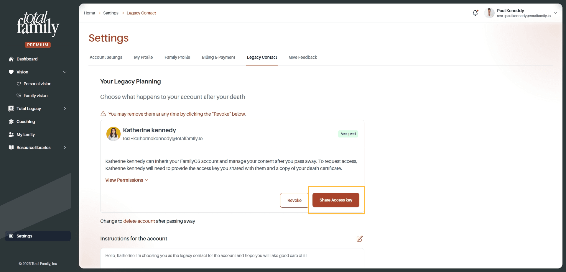 Share Access Key