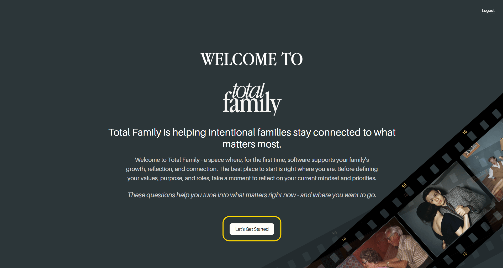 The Initial Assessment welcome screen