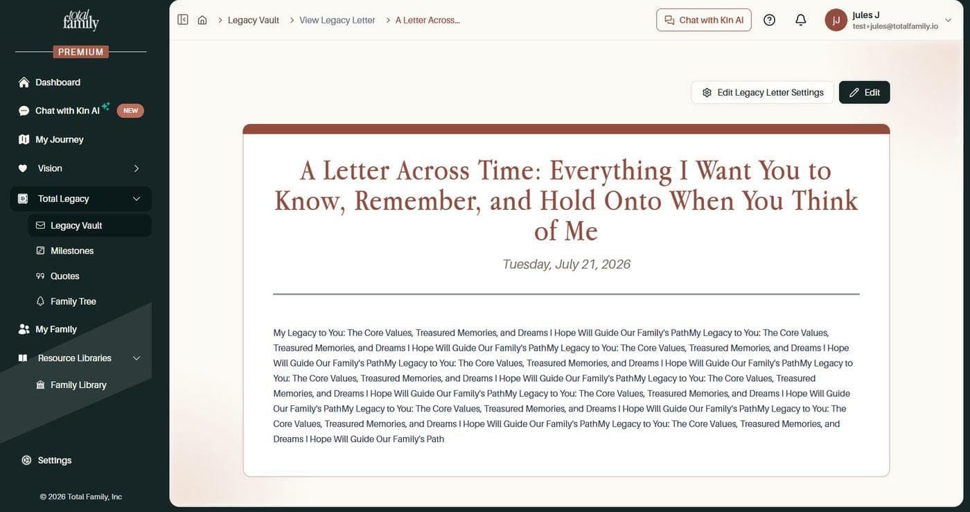 A long letter title shortened in the breadcrumb