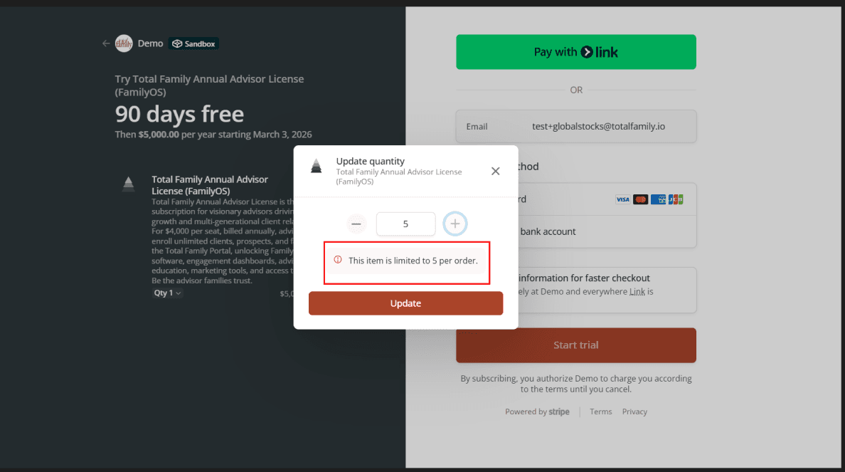 Payment Setup