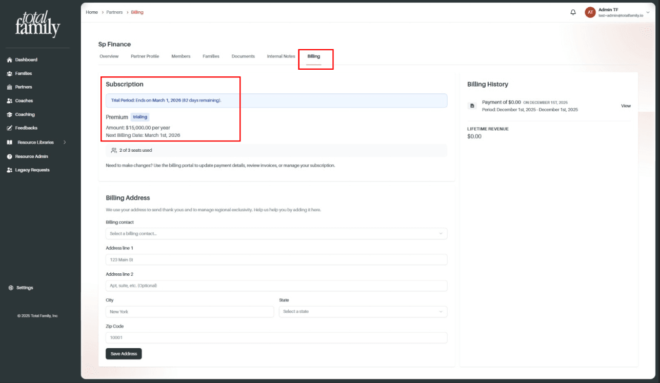 Trialing Subscription